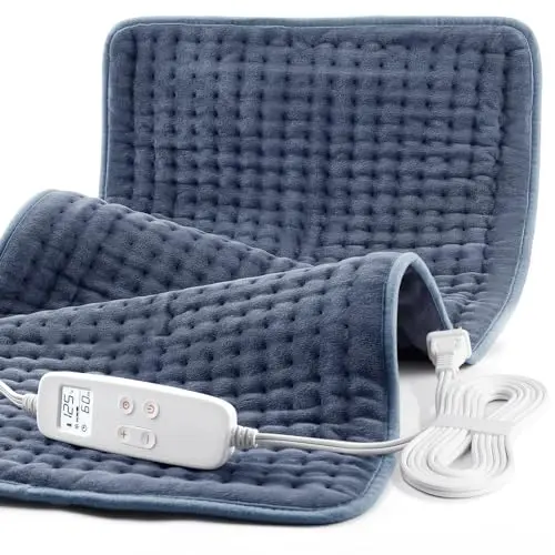 Heating Pad for Back Pain Relief, Extra Large 33 x 17 inches, Portable Heating Pad for Shoulder, Neck, Cramp, Menstrual Pain, with Upgraded 6 Timer and 6 Temperature Controller